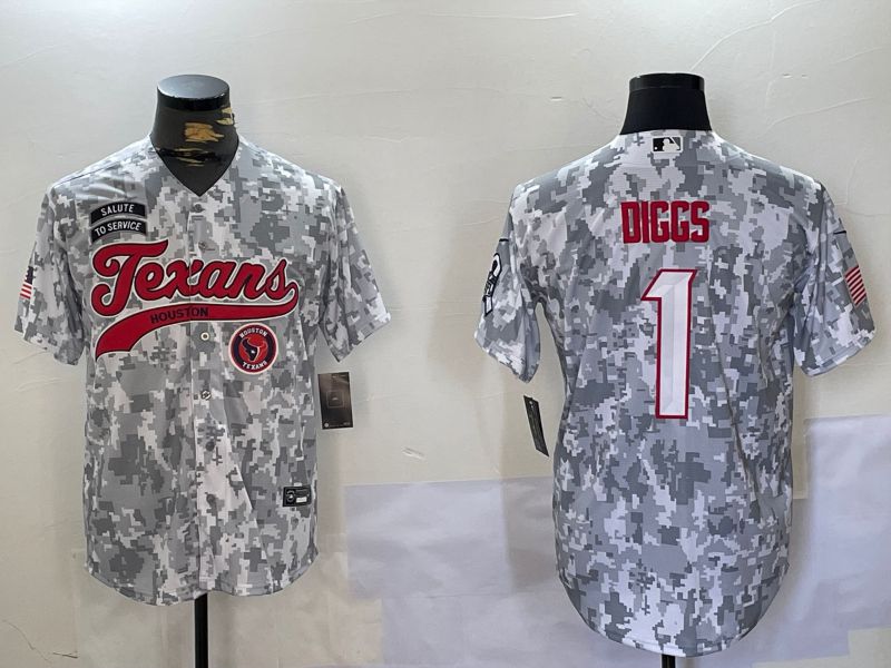 Men Houston Texans #1 Diggs Nike Arctic Camo 2024 Salute to Service Limited NFL Jersey style 1->houston texans->NFL Jersey